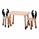 Montessori Kids Table and Chairs Set, 1 Table, 2 Deer Chair Set