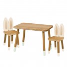 Montessori Kids Table and Chairs Set, 1 Table, 2 Bunny Chair Set