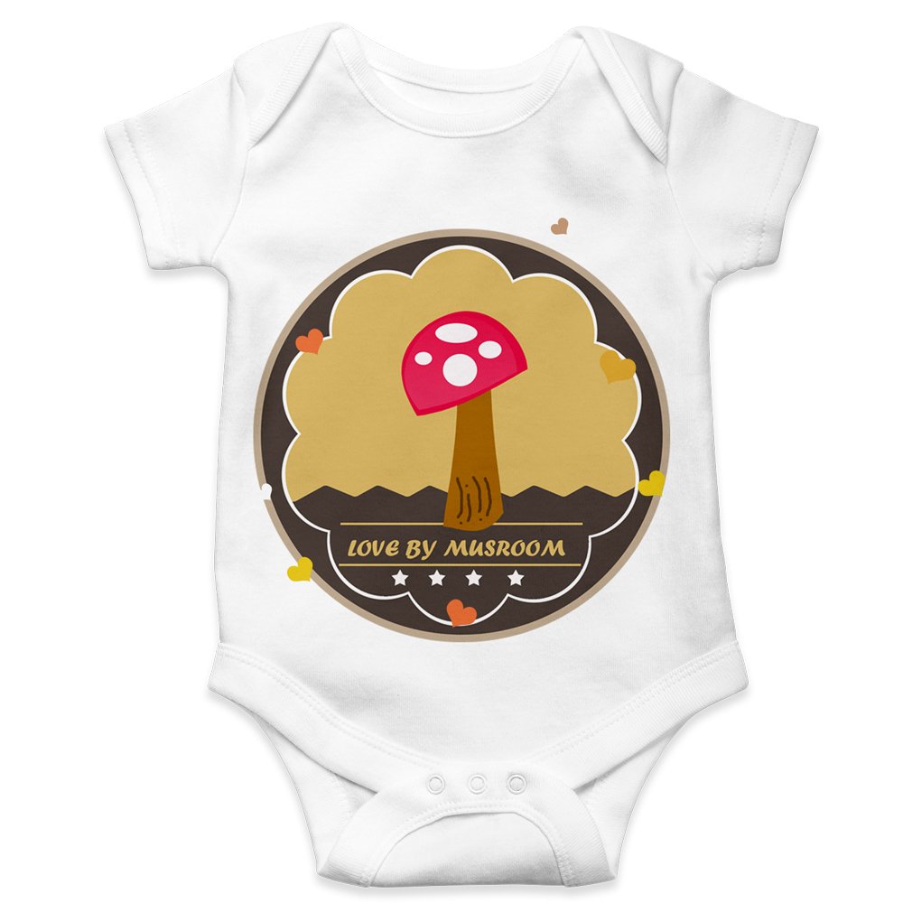 Love By Mushrooms Custom Onesie For Girl & Boy BodySuit Baby Bodyvest Baby Bodysuit toddler Onesie
