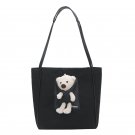 Women girl's canvas handbag shoulder bag handbag bag.[ Black bag]