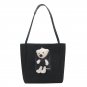 Women girl's canvas handbag shoulder bag handbag bag.[ Black bag]