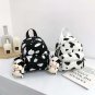 Girl's small canvas backpack shoulders bag for kids shopping travel and school [Free pendant]