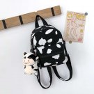 Girl's small canvas backpack shoulders bag for kids shopping travel and school [Free pendant]