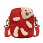 Girl's small canvas shoulders bag, for girl's shopping travel and school [Red bag]