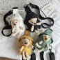 Girl's small canvas shoulders bag for girl's shopping travel and school.[Black bag]