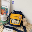 Girl's small canvas shoulder, bag for girls shopping travel and school.[Free doll]