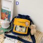 Girl's small canvas shoulder, bag for girls shopping travel and school.[Free doll]
