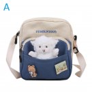 Girl's small canvas shoulder, bag for girls shopping travel and school.[Free doll and  A   bag]