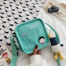 Kids small canvas shoulder bag for Kids shopping travel and school.[Blue bag with Free doll]
