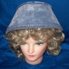 UNUSUAL DUSKY BLUE VELVET BONNETT WITH BRAID TRIM