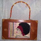 RETRO DESIGN SEVENTIES LADY ON A CIGAR BOX PURSE