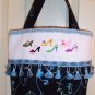 NEW EMBROIDERED FASHION SHOE PARADE TOTE / HANDBAG~REDUCED