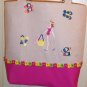 NEW EMBROIDERED BEACH BABE TOTE / HANDBAG ~ PINK TRIM