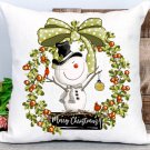 Ready to Press Sublimation Transfer - Wreath With Snowman And Ornament