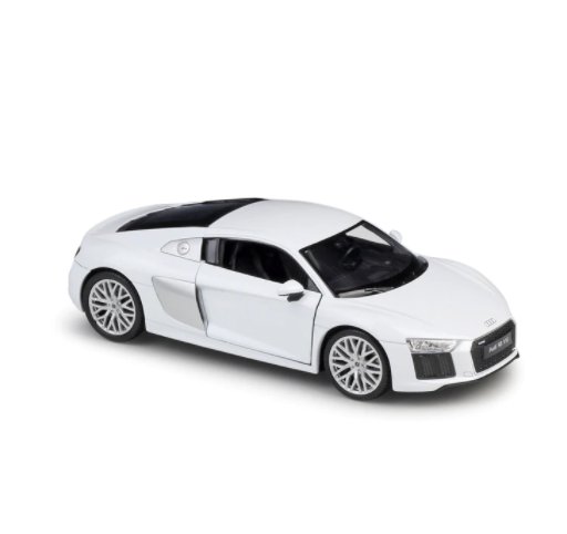 Super Audi R8 V10 White Car Model Crafts Decoration Collection Toy