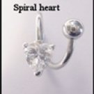 SPIRAL HEART NAVEL RING