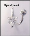 SPIRAL HEART NAVEL RING