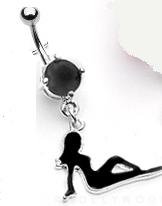 ENAMEL MUD BLACK NAVEL RING