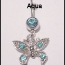 BUTTERFLY w/AQUA CZ GEMS