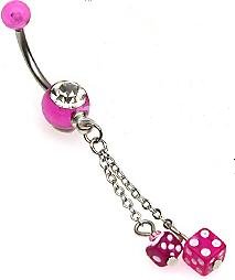 PURPLE DICE DANGLE NAVEL