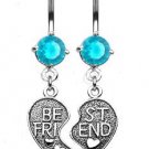 "BEST FRIENDS"AQUA NAVEL RING