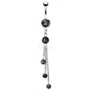 SNOWFLAKE OBSIDIAN GEM DANGLE DANGLE