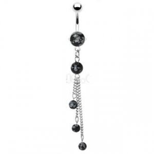 SNOWFLAKE OBSIDIAN GEM DANGLE DANGLE