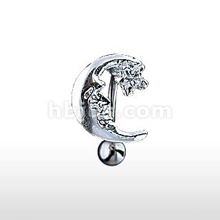 CRESCENT TOP DROP NAVEL RING