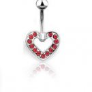 PAVED HEART w/ CZ RED GEMS