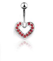 PAVED HEART w/ CZ RED GEMS