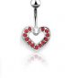 PAVED HEART w/ CZ RED GEMS
