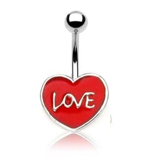 ENAMEL HEART "LOVE" NAVEL