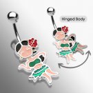 DANGLING HULA GIRL NAVEL RING