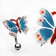 BUTTERFLY TOP DOWN /WHITE,BLUE,RED COLORED