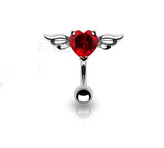 Top Down Angel Winged 8mm Heart CZ