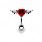 Top Down Angel Winged 8mm Heart CZ