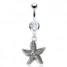 Antique Finish Starfish Navel Ring