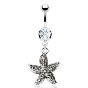 Antique Finish Starfish Navel Ring