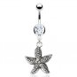 Antique Finish Starfish Navel Ring