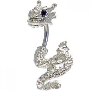 DRAGON NAVEL/EAR RING BLACK EYES