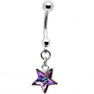 Handcrafted Austrian Crystal Vitrail Light Star Belly Ring