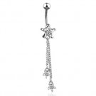 THREE STAR CHAIN NAVEL RING