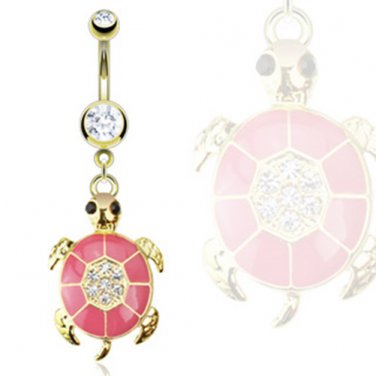 Gold Plated Turtle Navel Ring