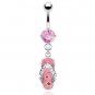 Flipflop with Gem & Stars Navel Ring