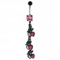 Cherry And Heart Dangling Navel Ring