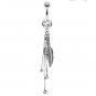 Feather and Chains with Clear CZs Dangle