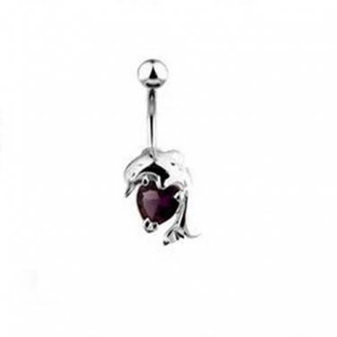 DOLPHIN SILVER w/TANZANITE GEM
