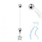 BioFlex Pregnancy Navel Ring with Clear Star Dangle