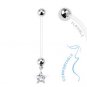 BioFlex Pregnancy Navel Ring with Clear Star Dangle