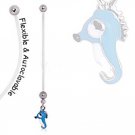 BioFlex Aqua Seahorse Pregnancy Navel Ring